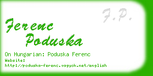 ferenc poduska business card